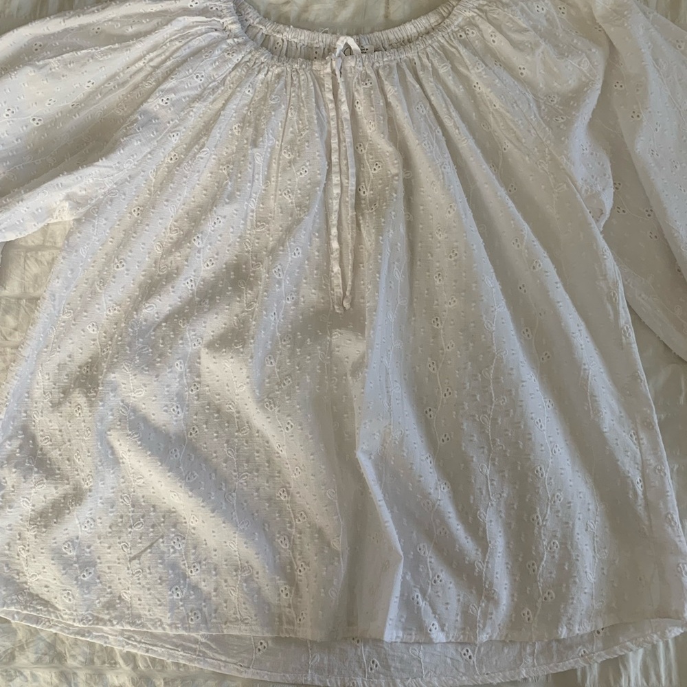 NWT Joie White Tie Front Blouse with Relaxed Fit - Picture 4 of 15